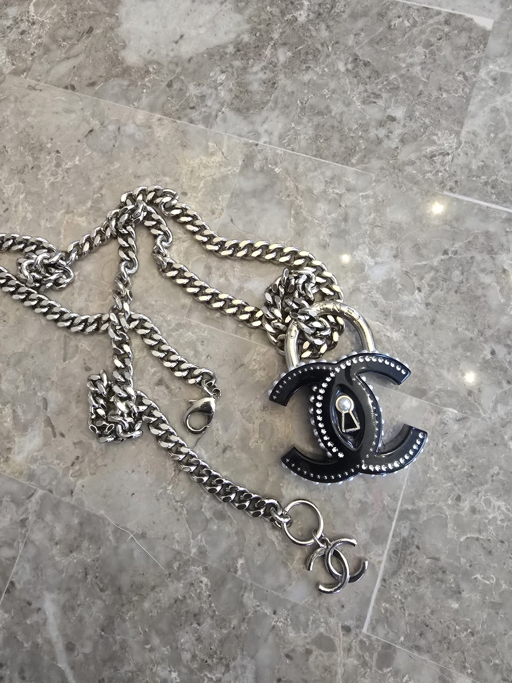 Rare CHANEL CC Padlock Resin Necklace